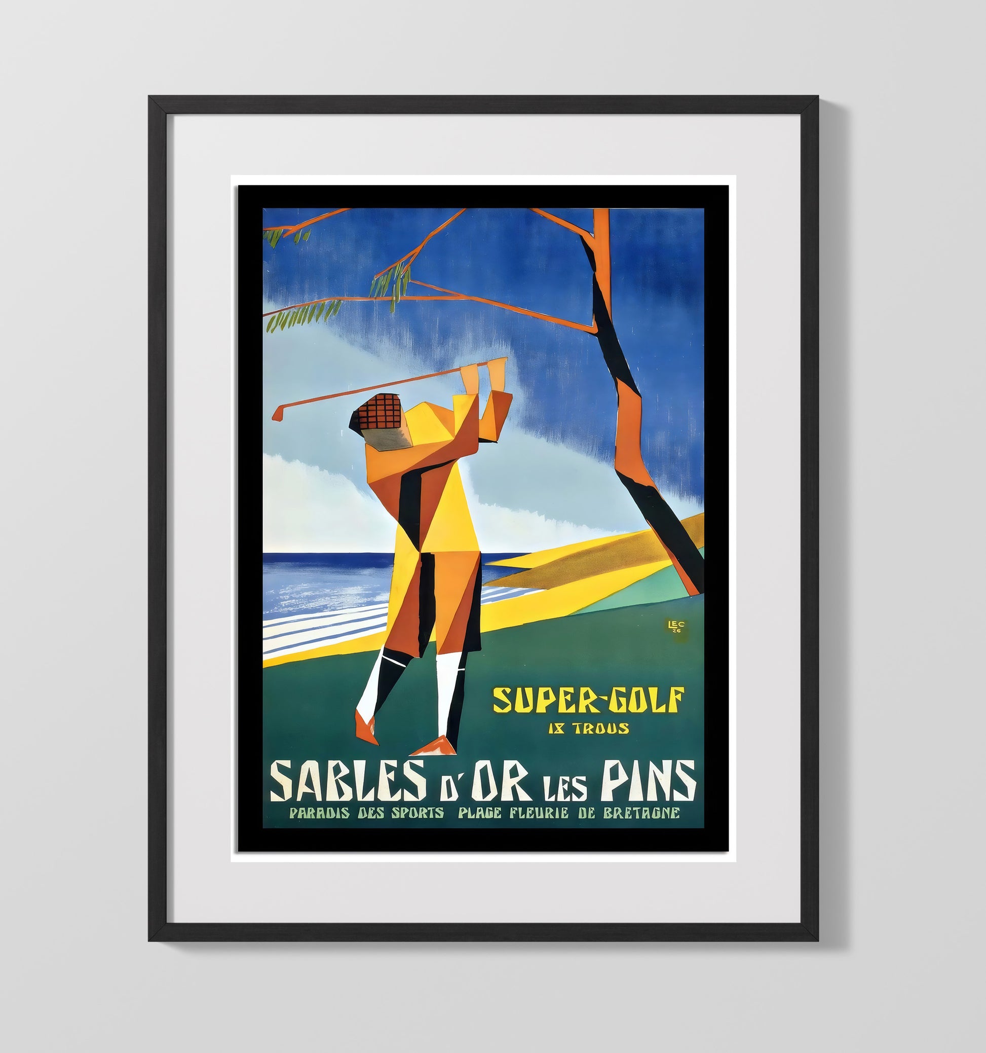 Sables dOr les Pins Super Golf Vintage Travel Print 16x20 Gallery Frame travel wall art print