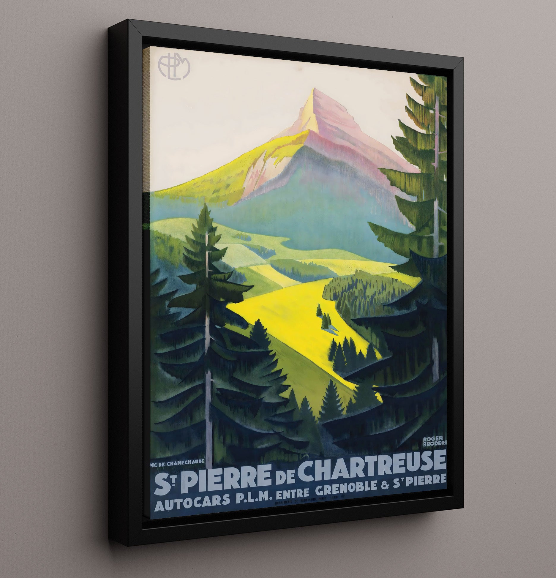 Saint Pierre de Chartreuse French Alps Vintage Travel Print 16x20 Framed Canvas travel wall art print