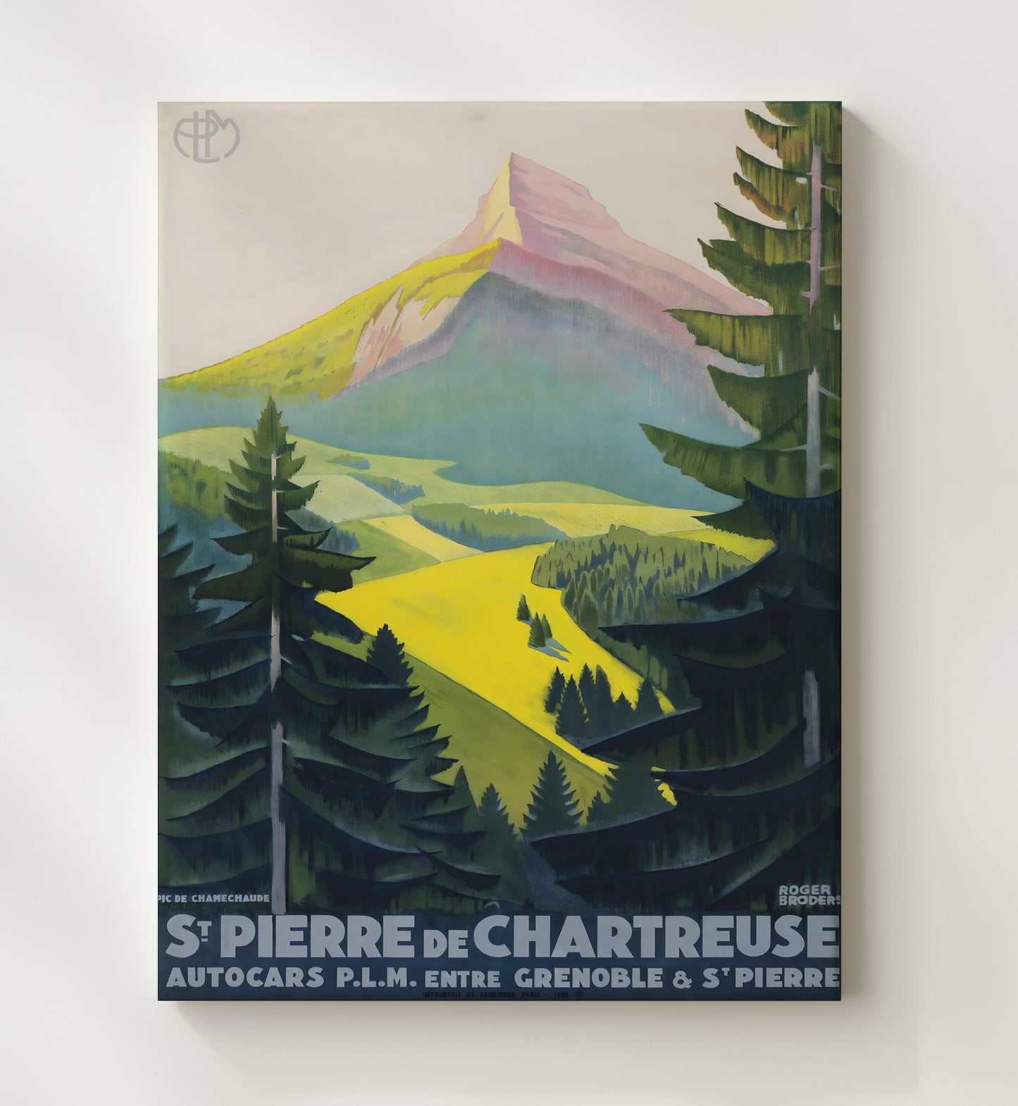 Saint Pierre de Chartreuse French Alps Vintage Travel Print 20x24 Canvas travel wall art print