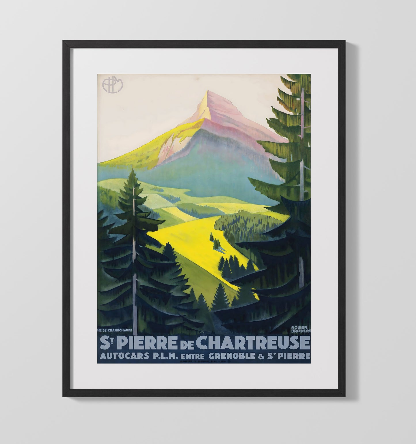Saint Pierre de Chartreuse French Alps Vintage Travel Print 16x20 Gallery Frame travel wall art print