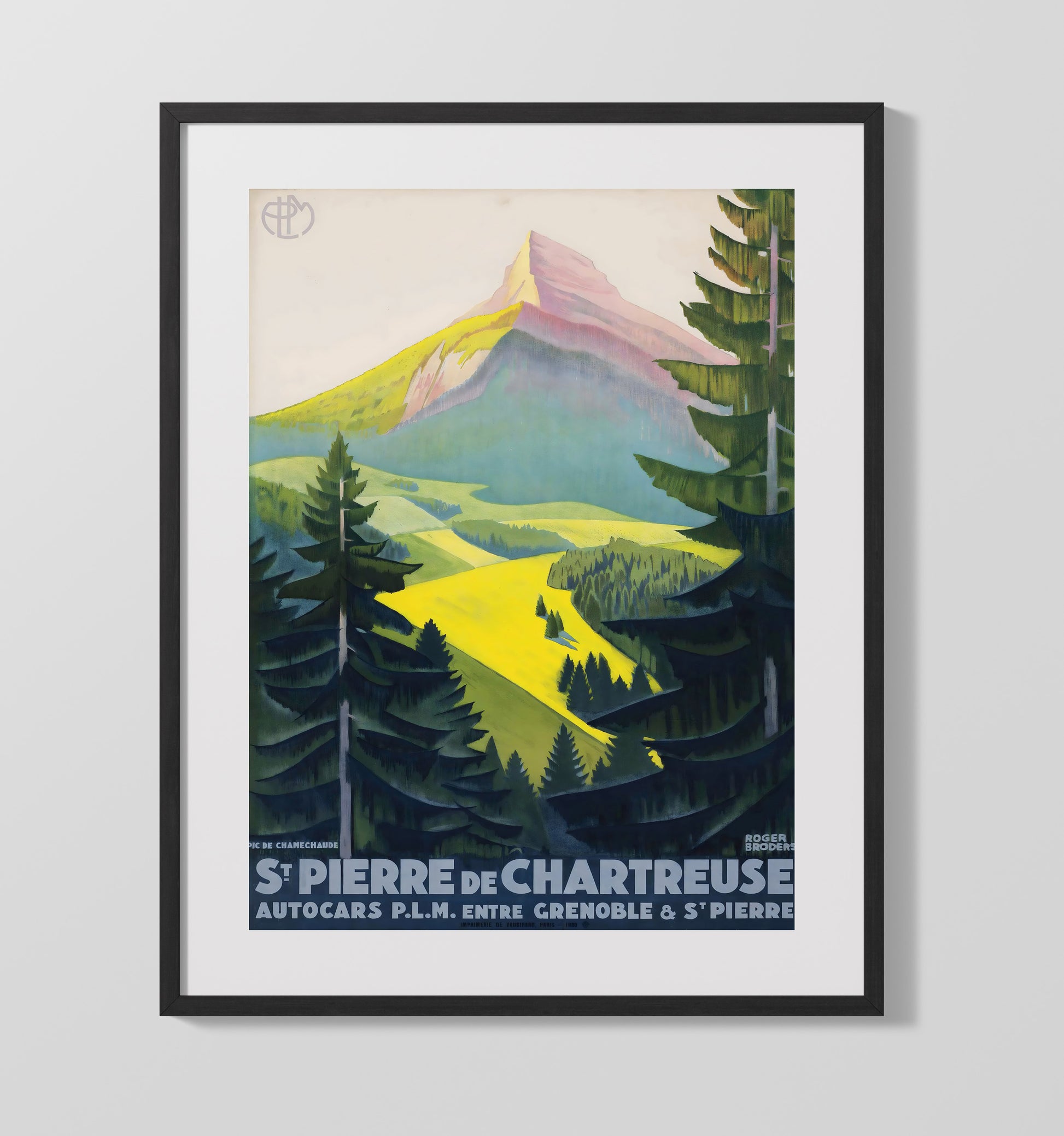 Saint Pierre de Chartreuse French Alps Vintage Travel Print 16x20 Gallery Frame travel wall art print