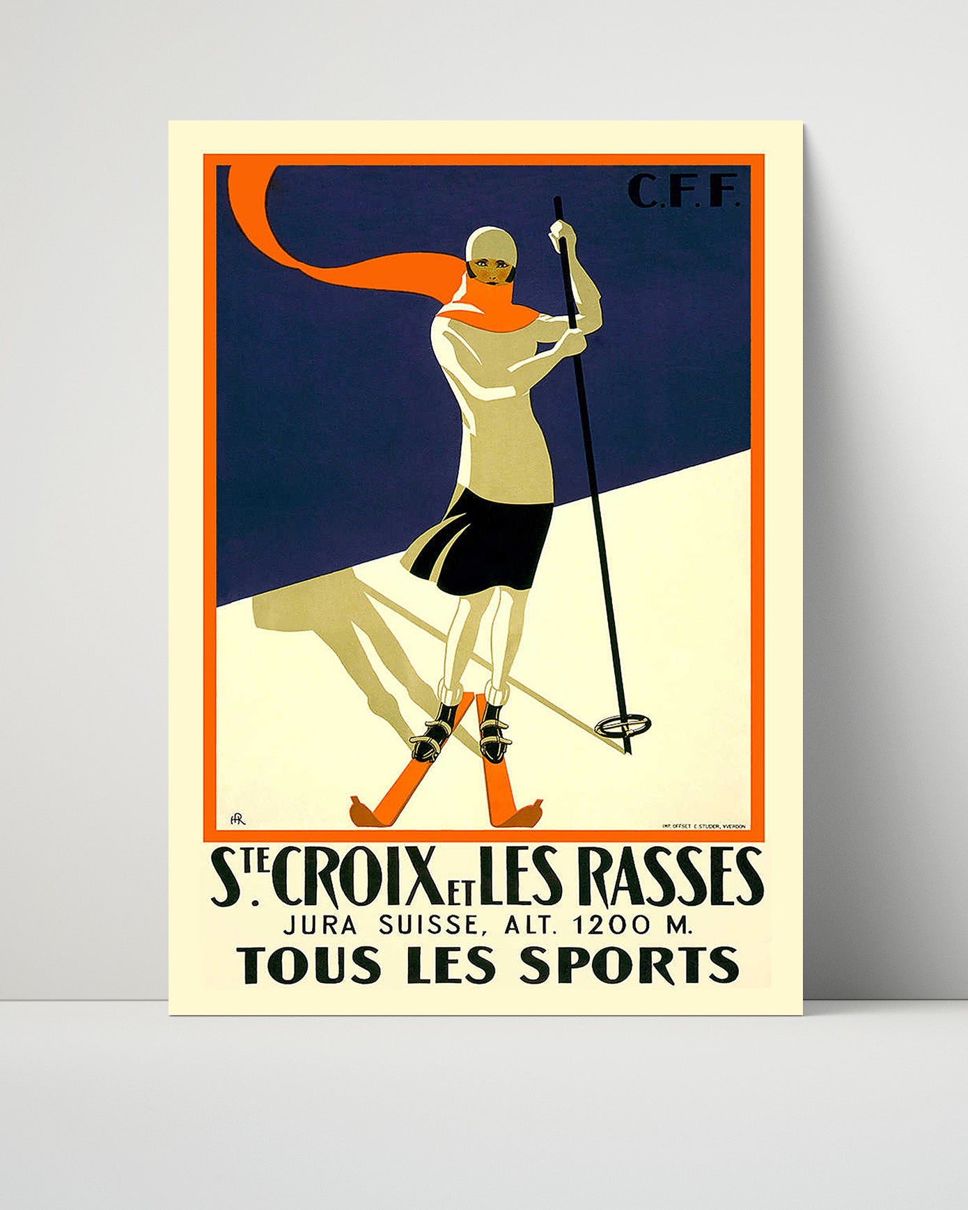 Sainte Croix Ski Vintage Travel Print 16x20 Unframed Print travel wall art print