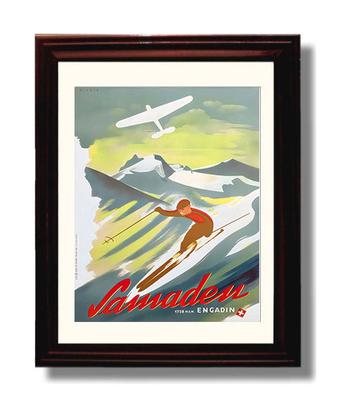 Samaden Engadin travel poster wall art 8x10 Canvas