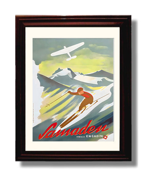 Classic Travel Poster - Samaden Engadin