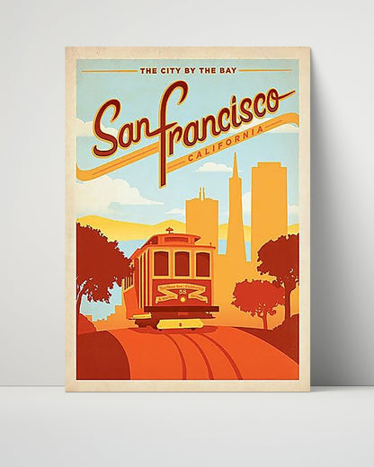 Classic Travel Unframed Poster -  San Francisco - California Cable Car