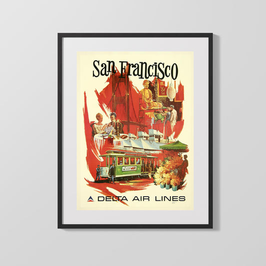 Classic Travel Poster - San Francisco - Delta
