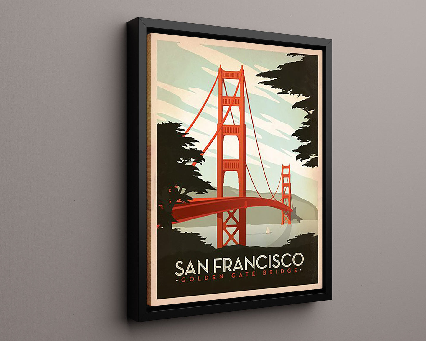 Classic Travel Poster - San Francisco - Golden Gate Bridge