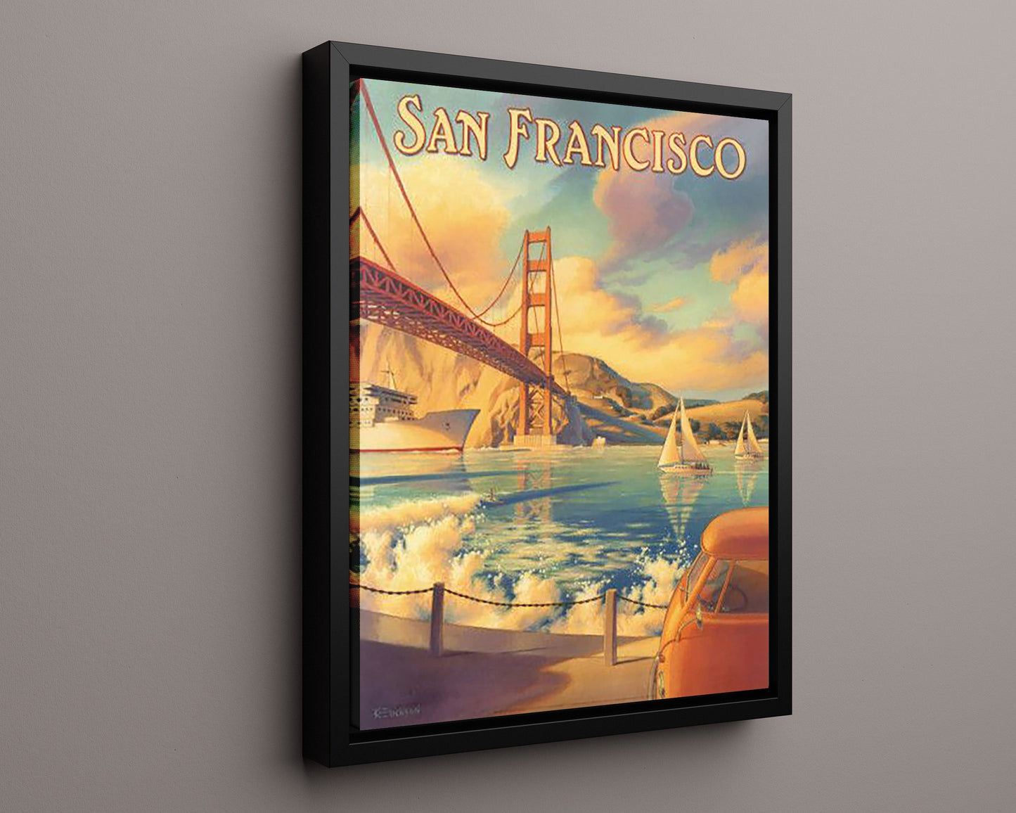 Classic Travel Poster - San Francisco - Golden Gate Bridge (2)