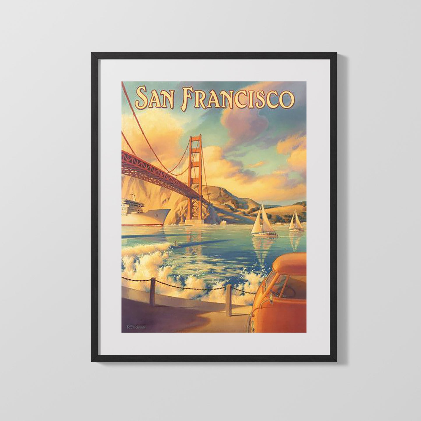Classic Travel Poster - San Francisco - Golden Gate Bridge (2)