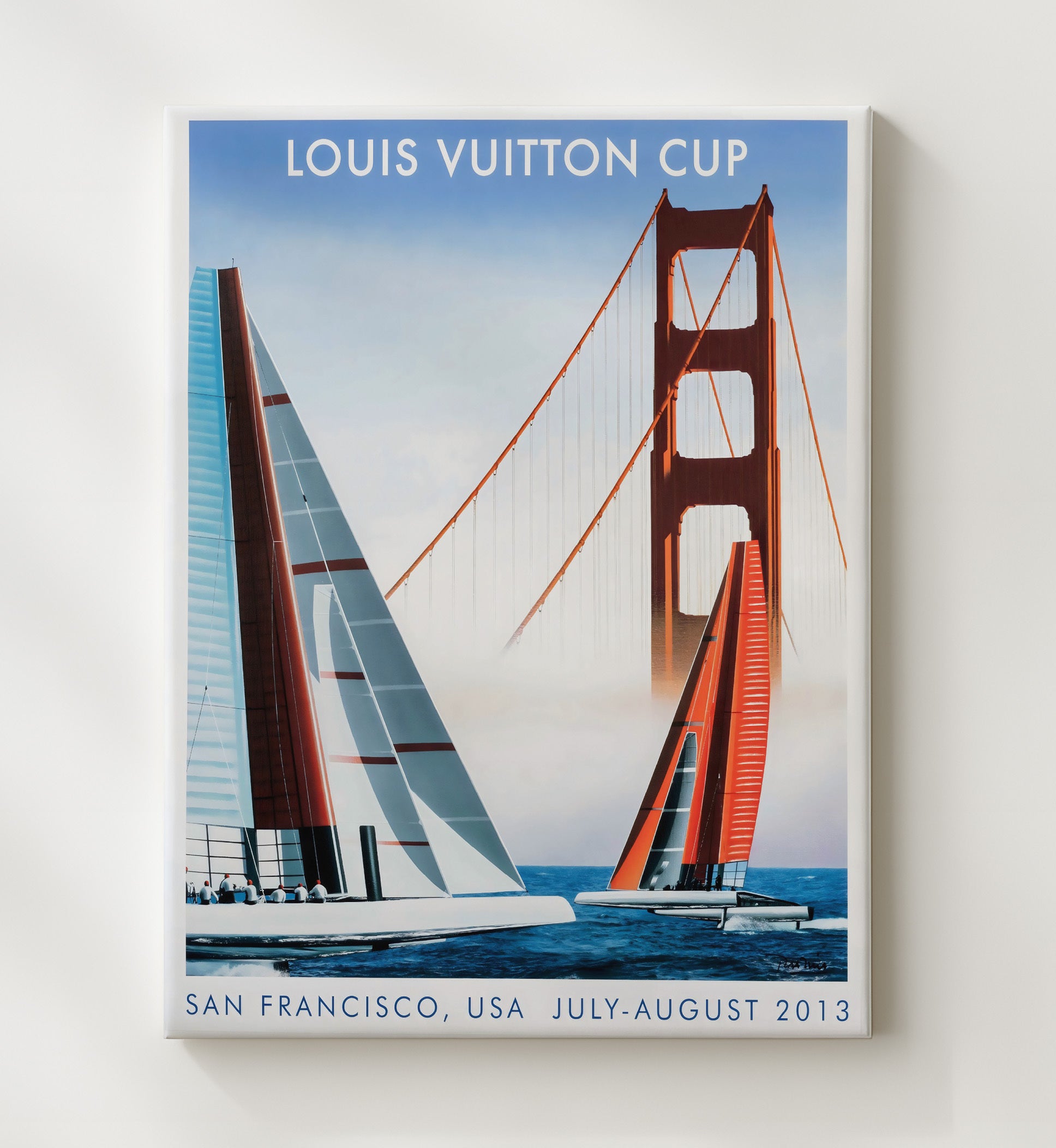 San Francisco Louis Vuitton Cup Vintage Travel Print 20x24 Canvas travel wall art print