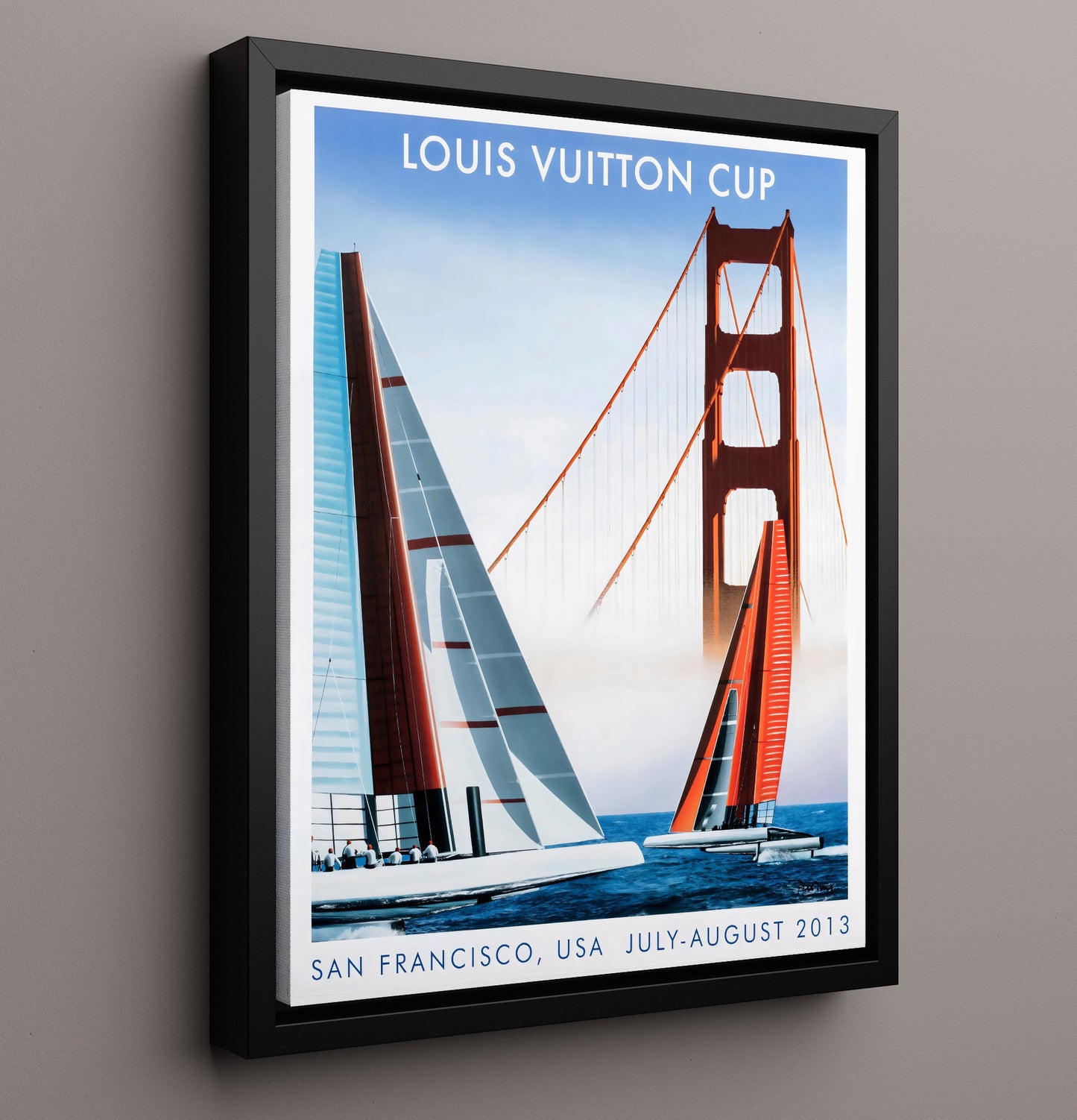 San Francisco Louis Vuitton Cup Vintage Travel Print 16x20 Framed Canvas travel wall art print