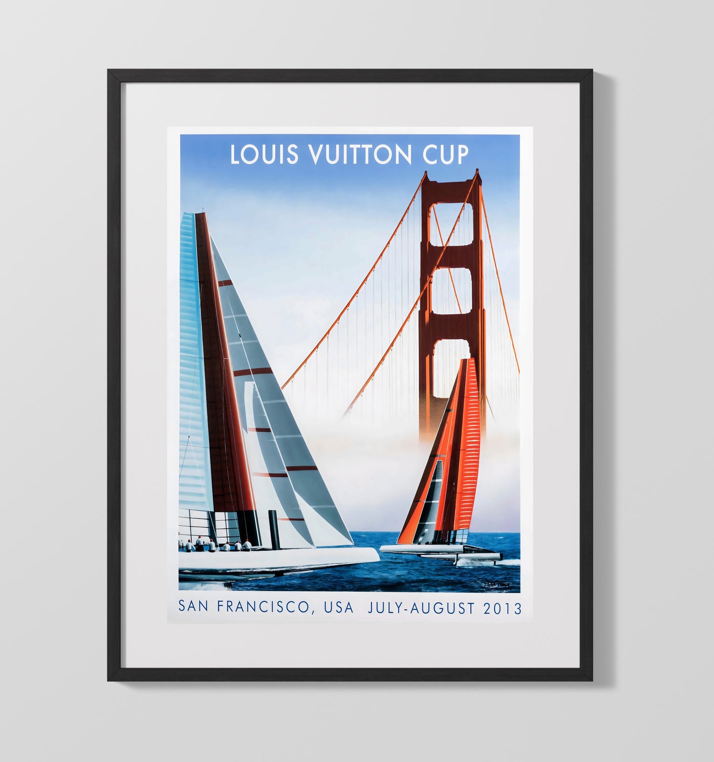 San Francisco Louis Vuitton Cup Vintage Travel Print 16x20 Gallery Frame travel wall art print