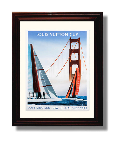 San Francisco Louis Vuitton Cup Vintage Travel Print 8x10 Beveled Frame travel wall art print
