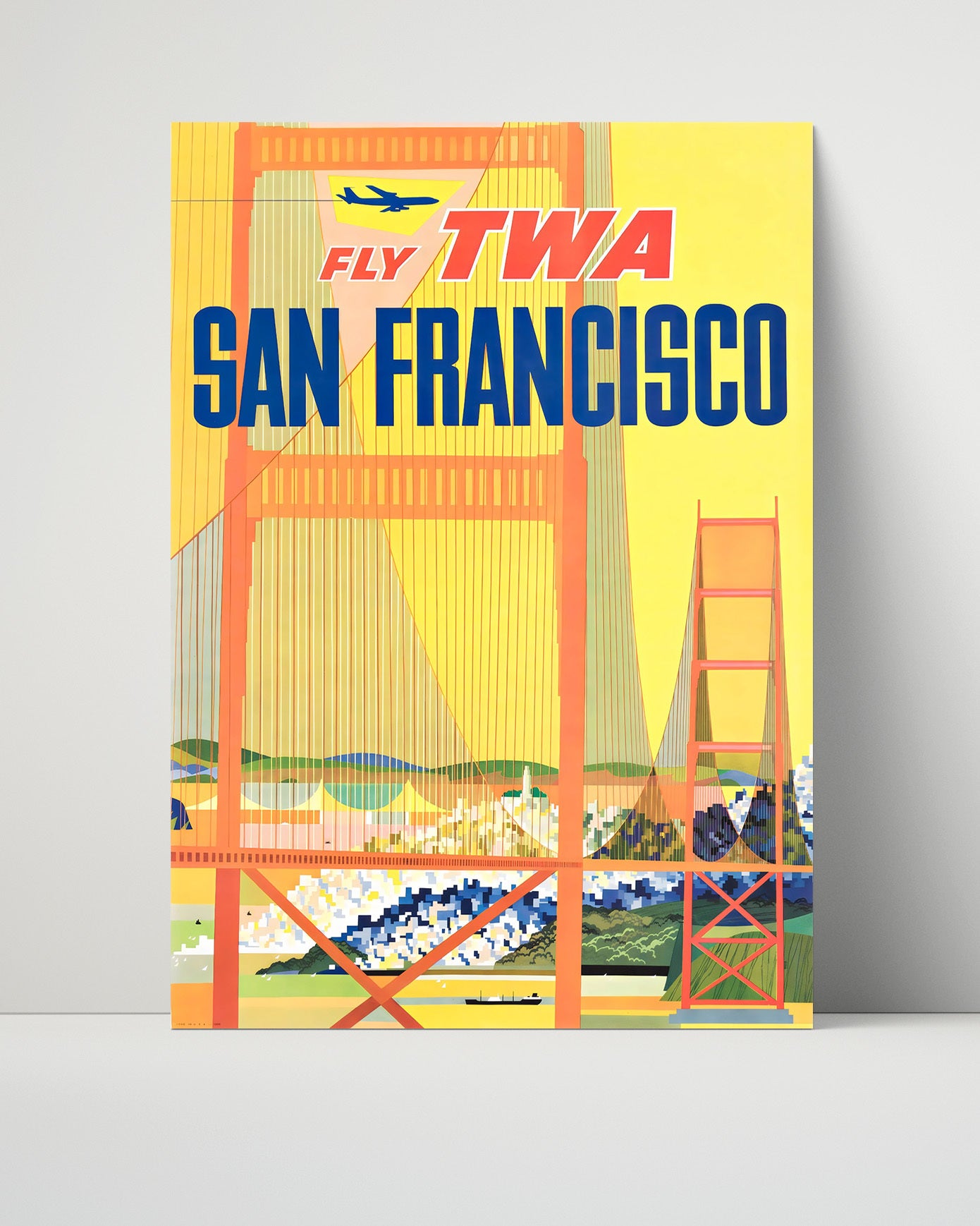 San Francisco TWA Airlines Vintage Travel Print 16x20 Unframed Print travel wall art print