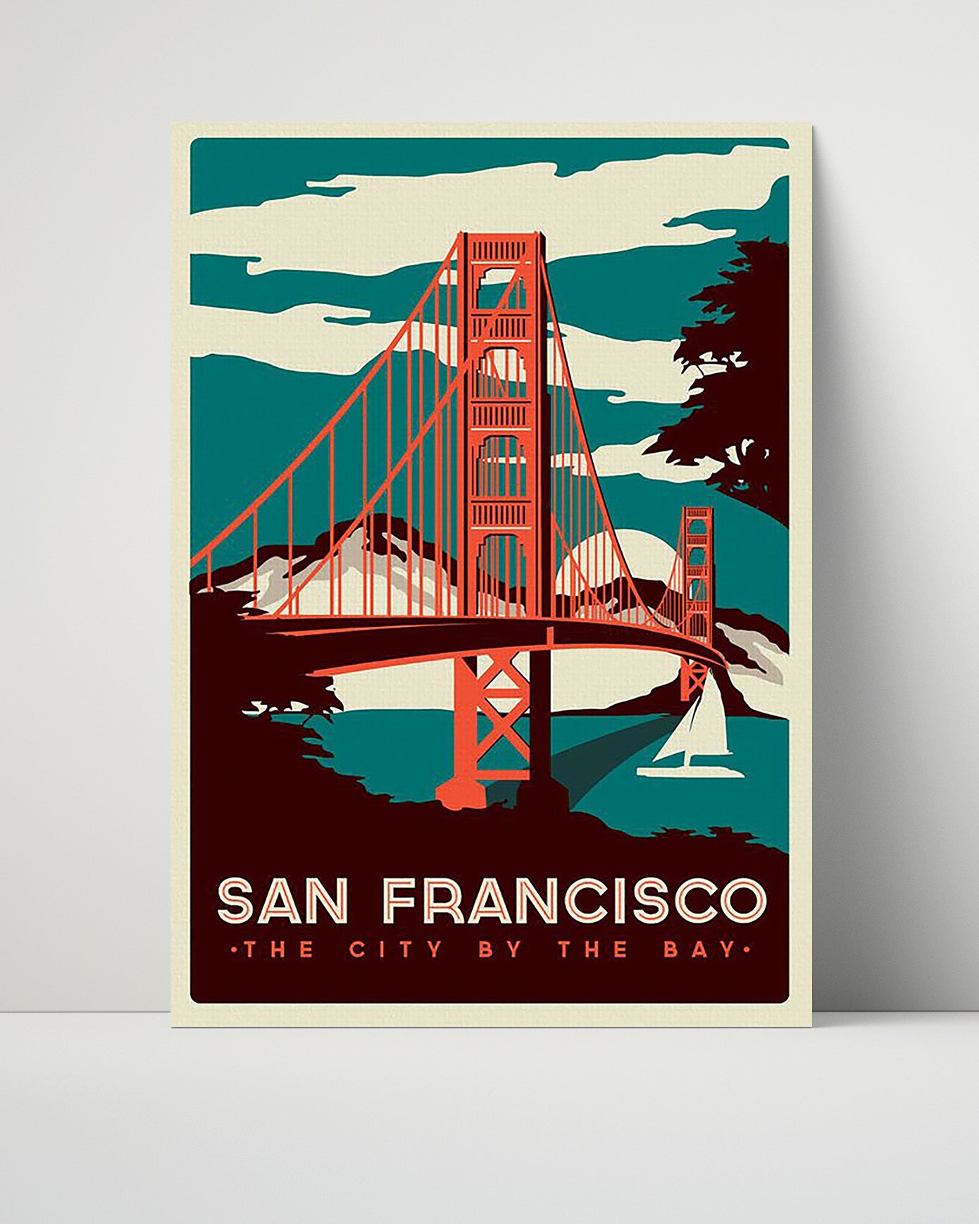 San Francisco The City by the Bay Vintage Travel Print 16x20 Unframed Print travel wall art print