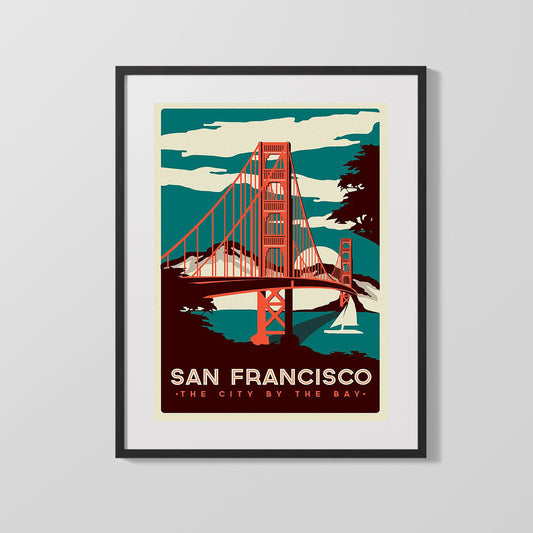 Classic Travel Poster - San Francisco - The City by the Bay