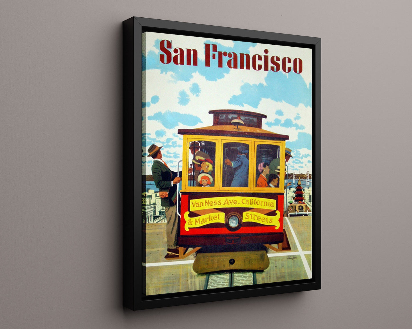 Classic Travel Poster - San Francisco - Van Ness Trolley Car