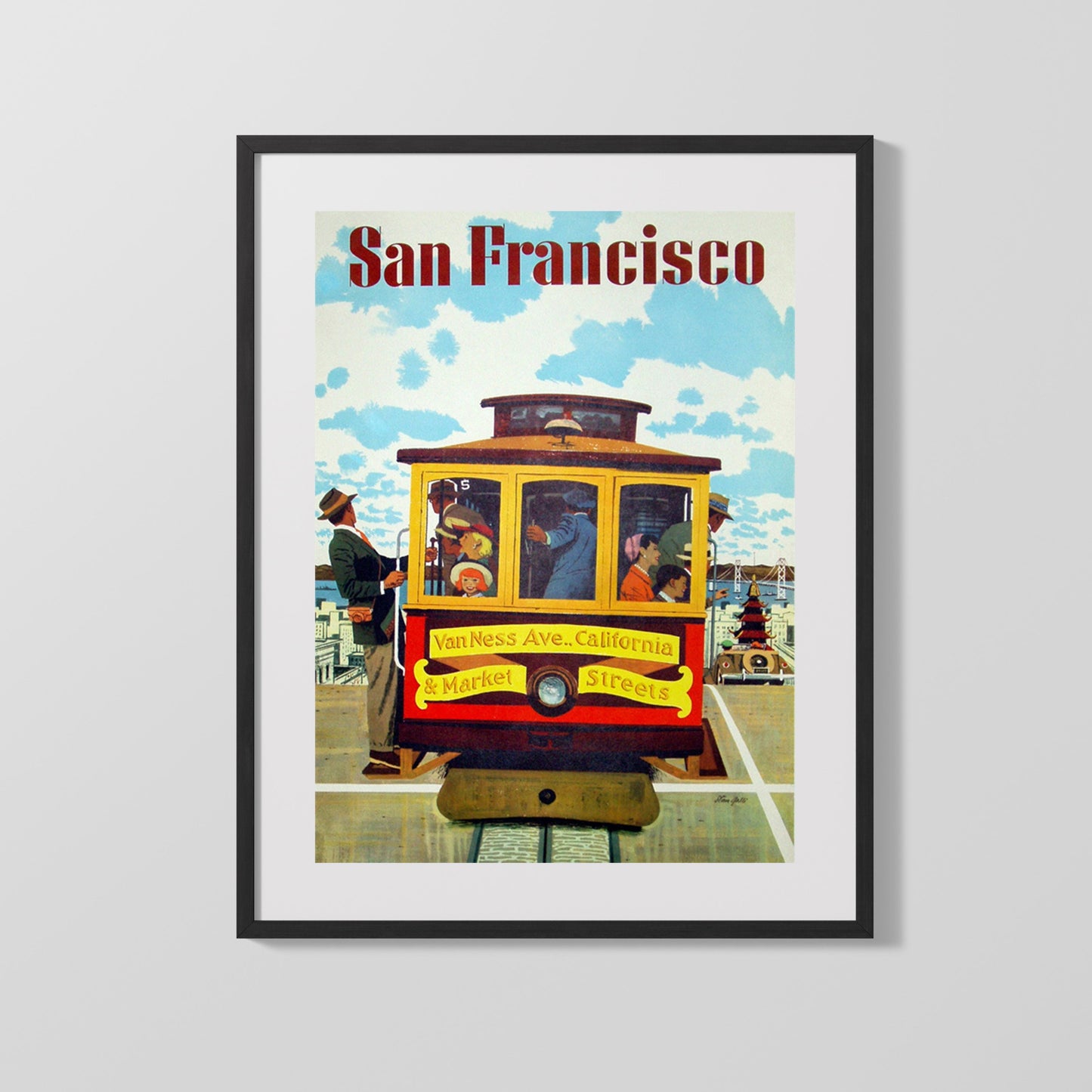 Classic Travel Poster - San Francisco - Van Ness Trolley Car