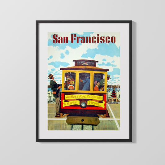 Classic Travel Poster - San Francisco - Van Ness Trolley Car
