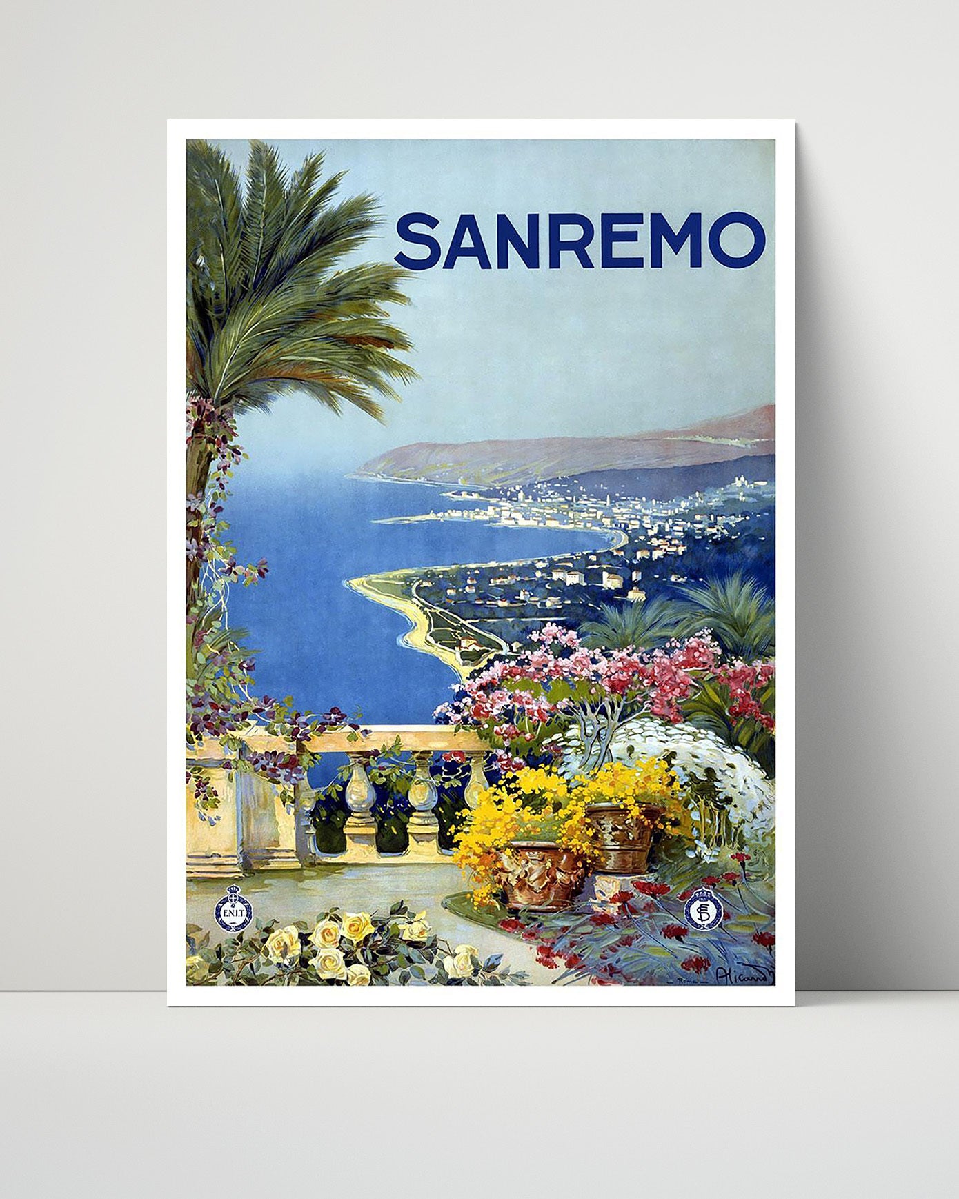 Sanremo Poster Vintage Travel Print 16x20 Unframed Print travel wall art print