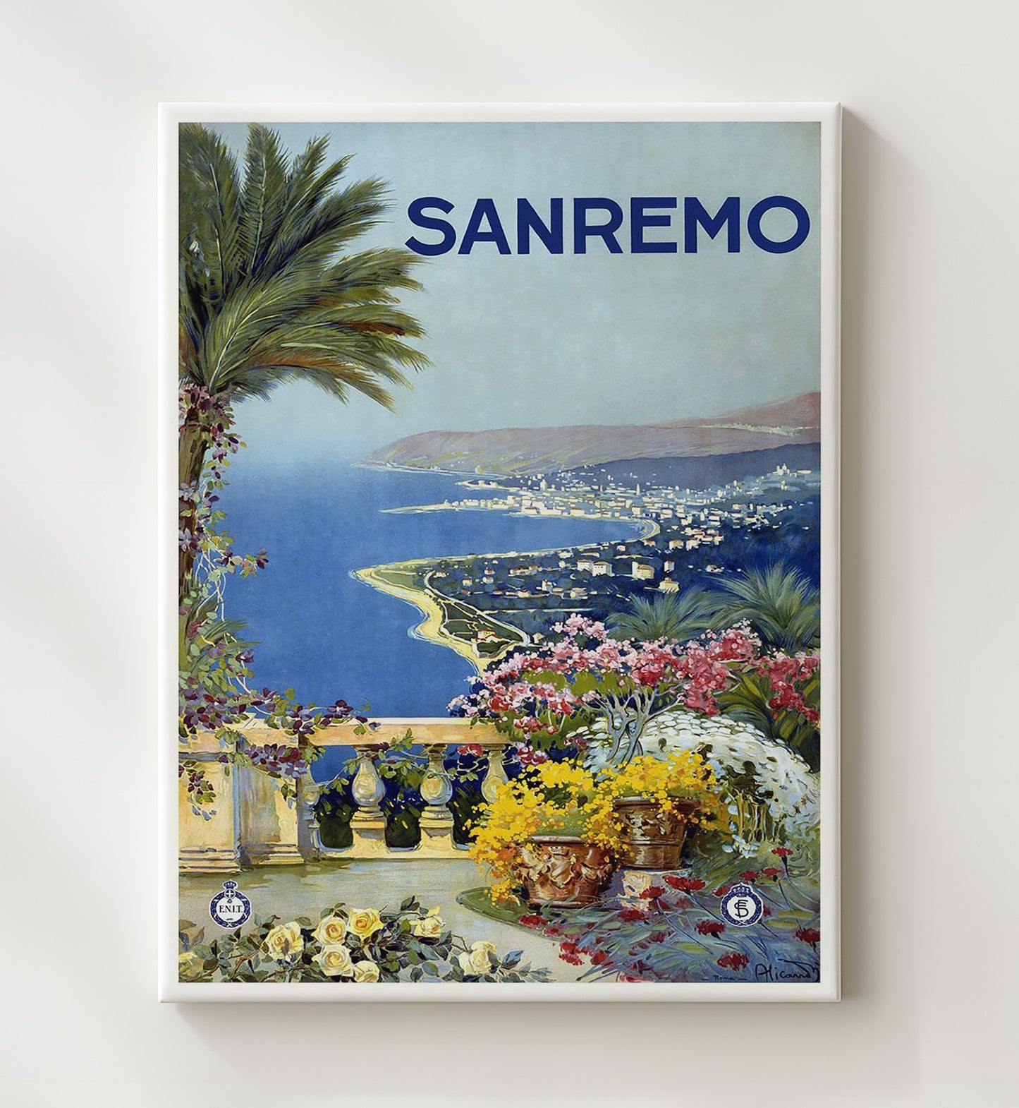 Sanremo Poster Vintage Travel Print 20x24 Canvas travel wall art print