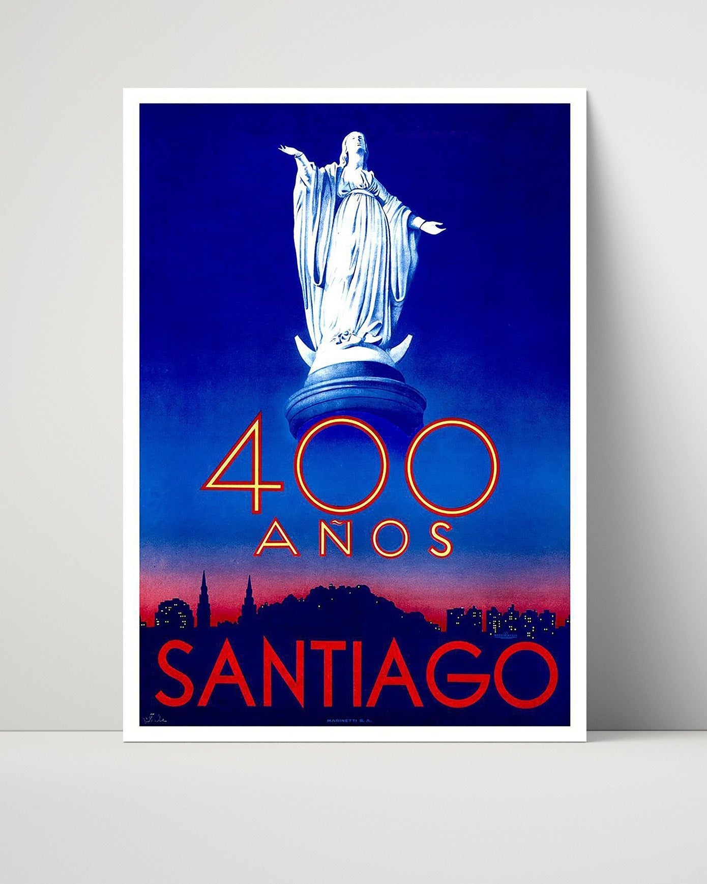 Classic Travel Unframed Poster -  Santiago - Poster