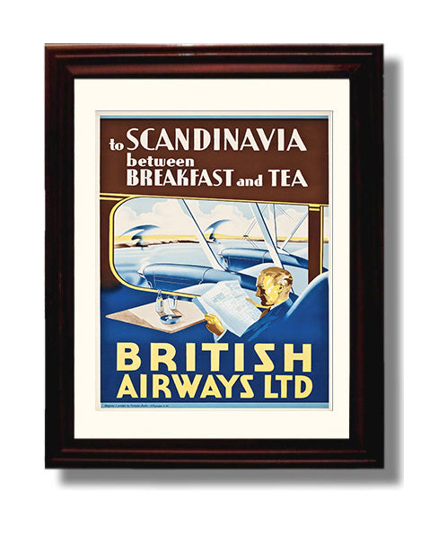 Scandinavia British Airways travel poster wall art 8x10 Canvas
