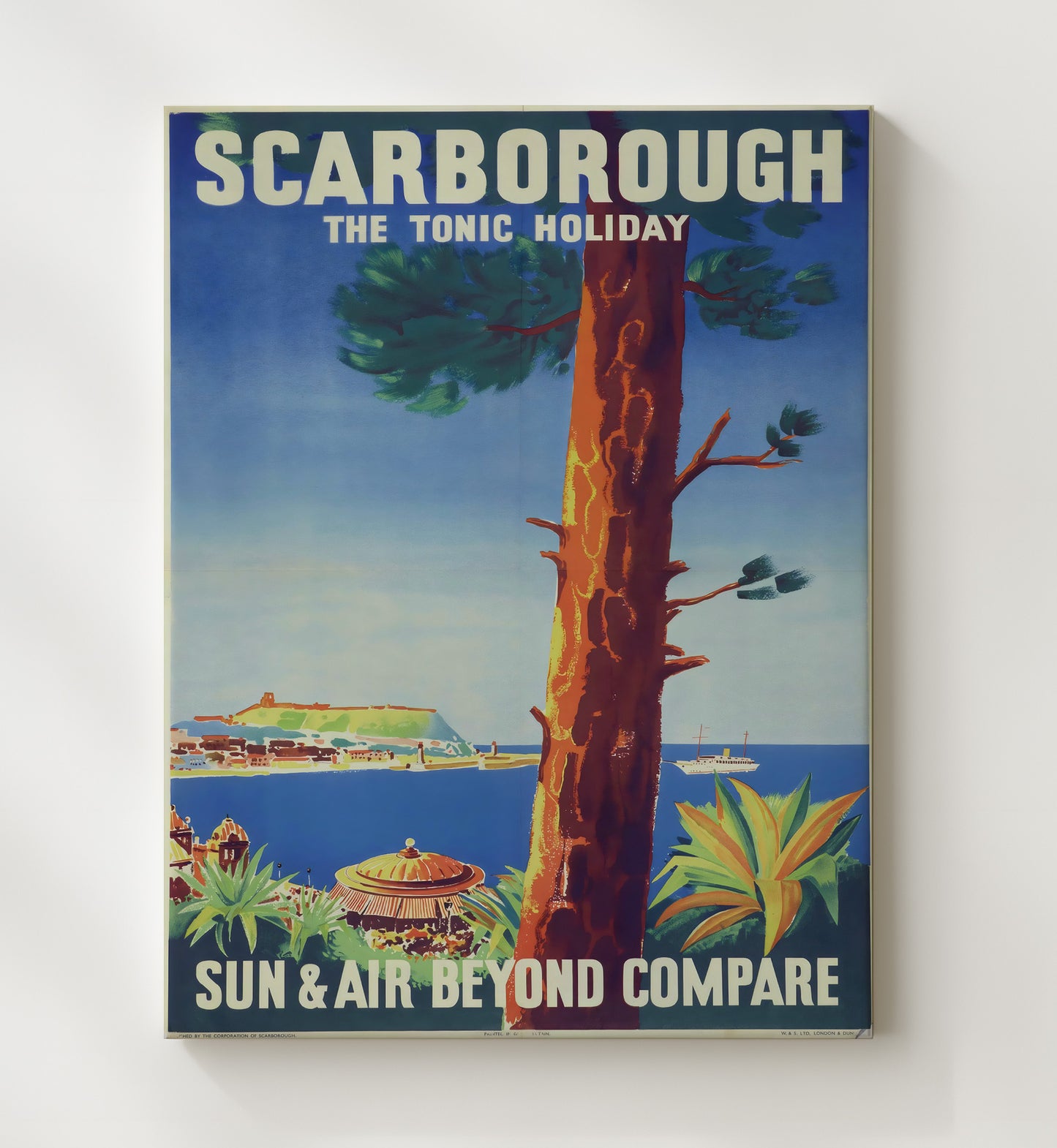 Scarborough Sun and Air Holiday Vintage Travel Print 20x24 Canvas travel wall art print
