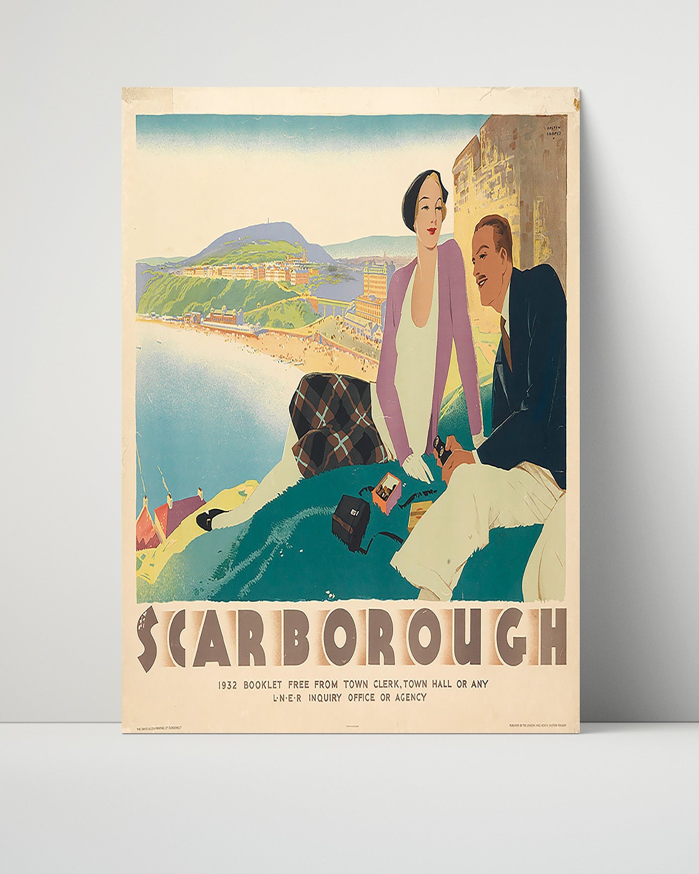 Scarborough UK Vintage Travel Print 16x20 Unframed Print travel wall art print