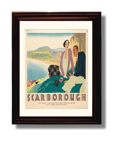 Scarborough UK travel poster wall art 8x10 Canvas