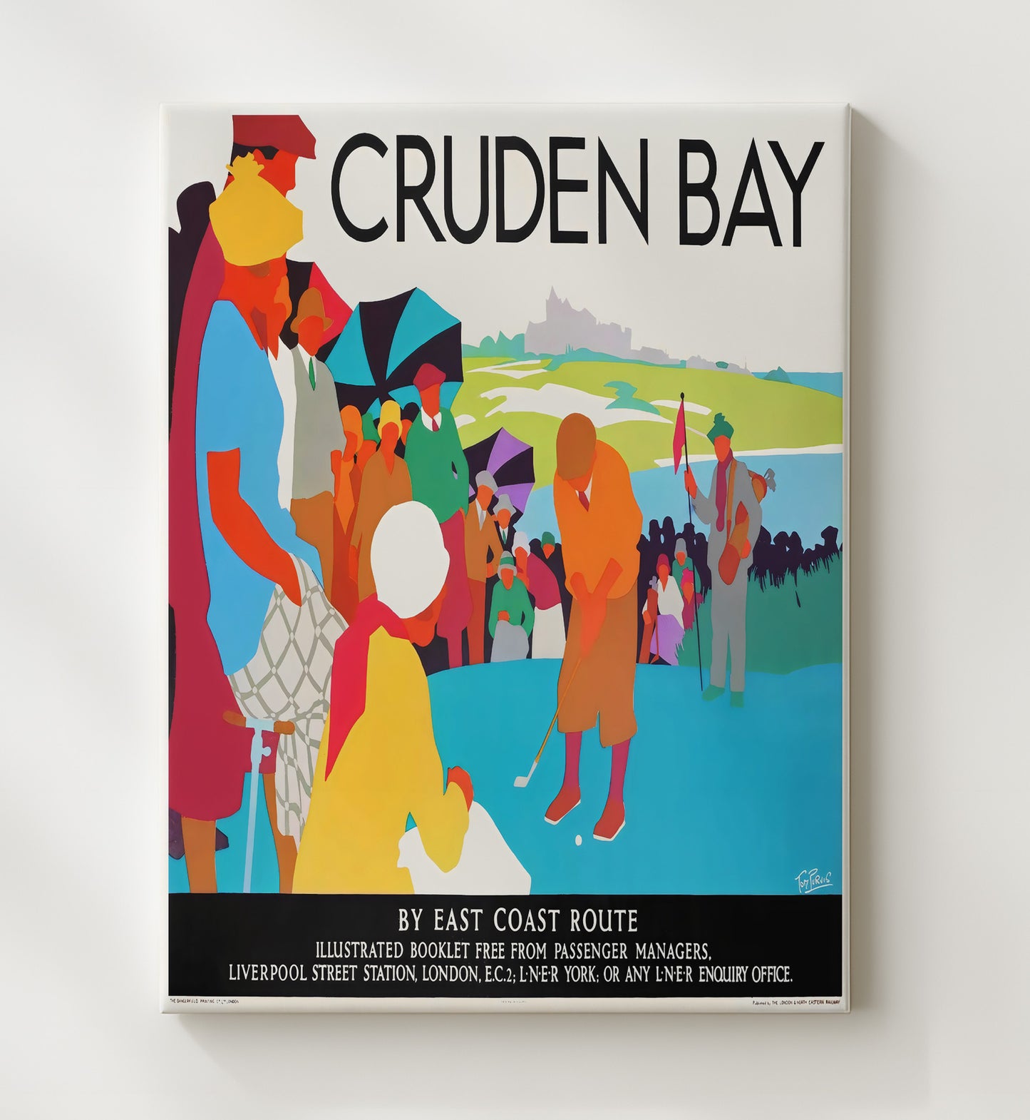 Scotland Cruden Bay Golf Vintage Travel Print 20x24 Canvas travel wall art print