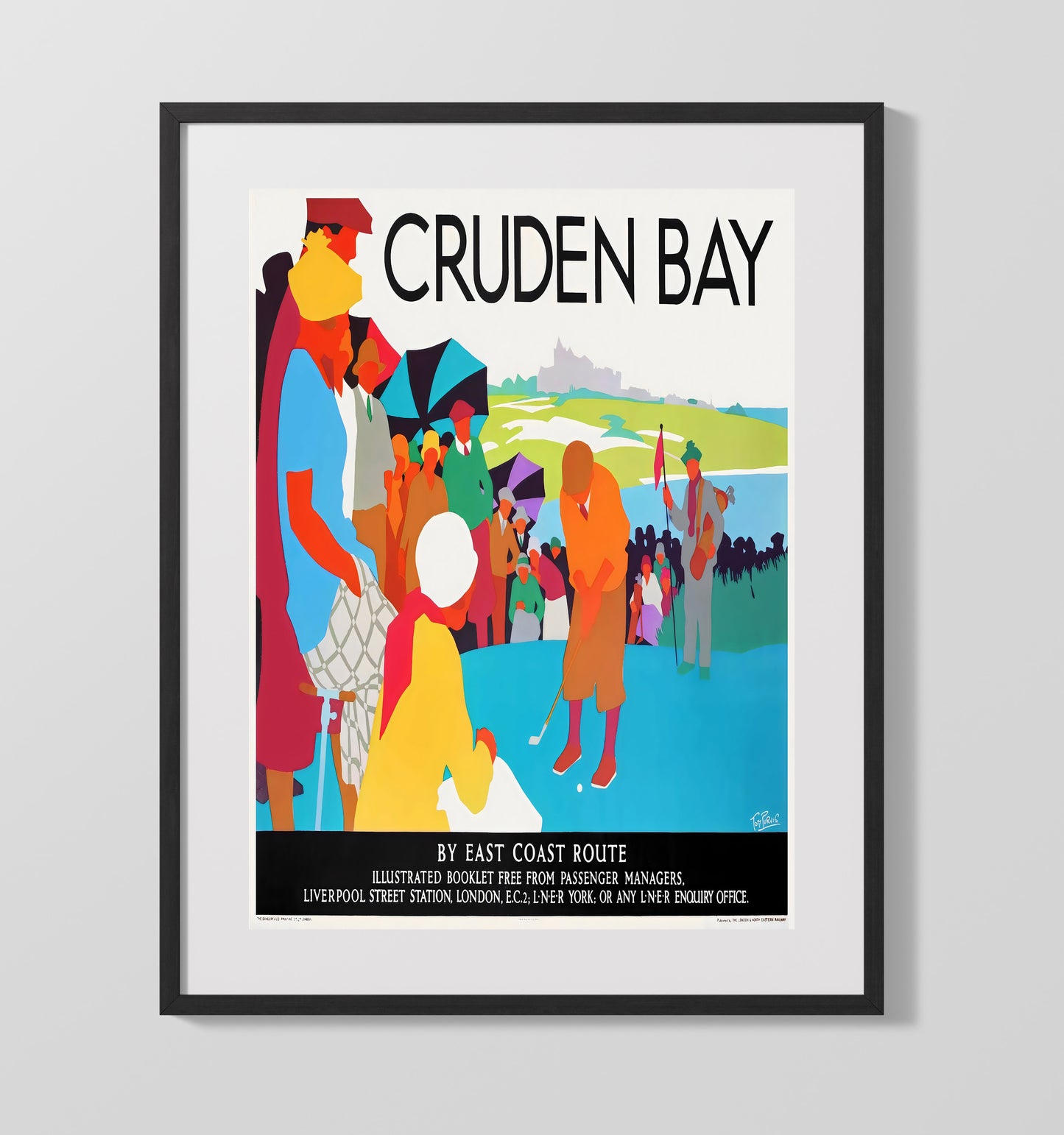 Scotland Cruden Bay Golf Vintage Travel Print 16x20 Gallery Frame travel wall art print