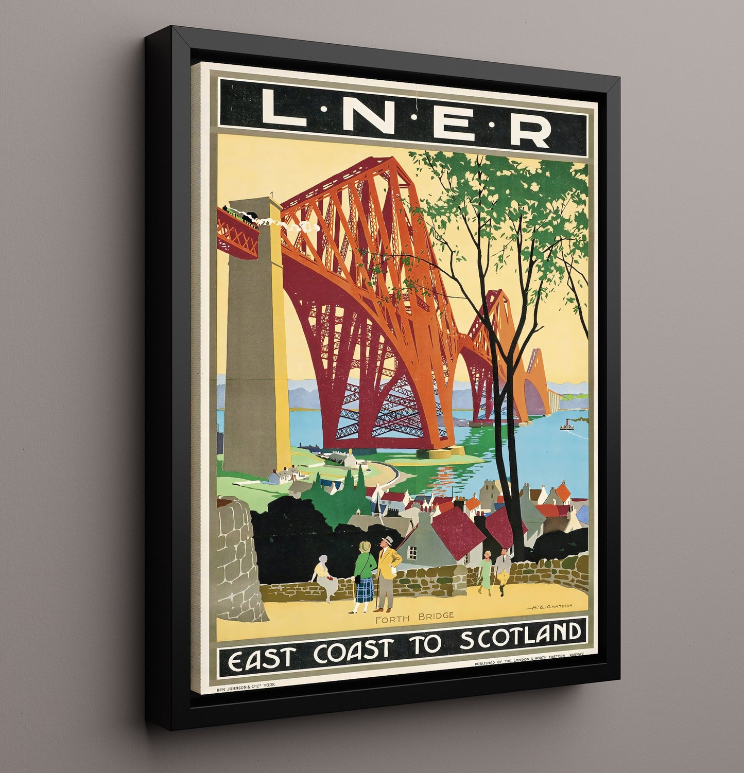 Scotland East Coast LNER Vintage Travel Print 16x20 Framed Canvas travel wall art print