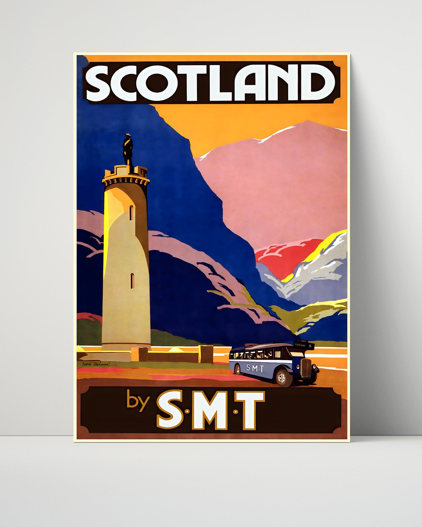 Scotland SMT Bus Travel Vintage Travel Print 16x20 Unframed Print travel wall art print