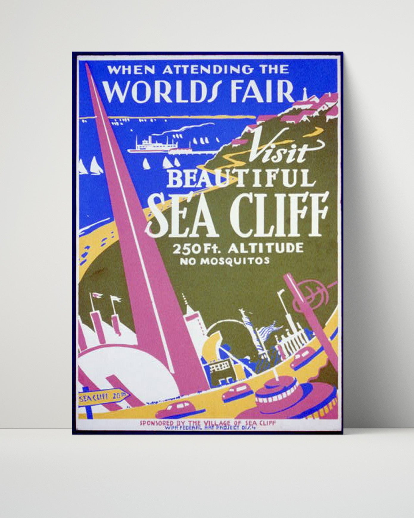 Sea Cliff Worlds Fair Vintage Travel Print 16x20 Unframed Print travel wall art print
