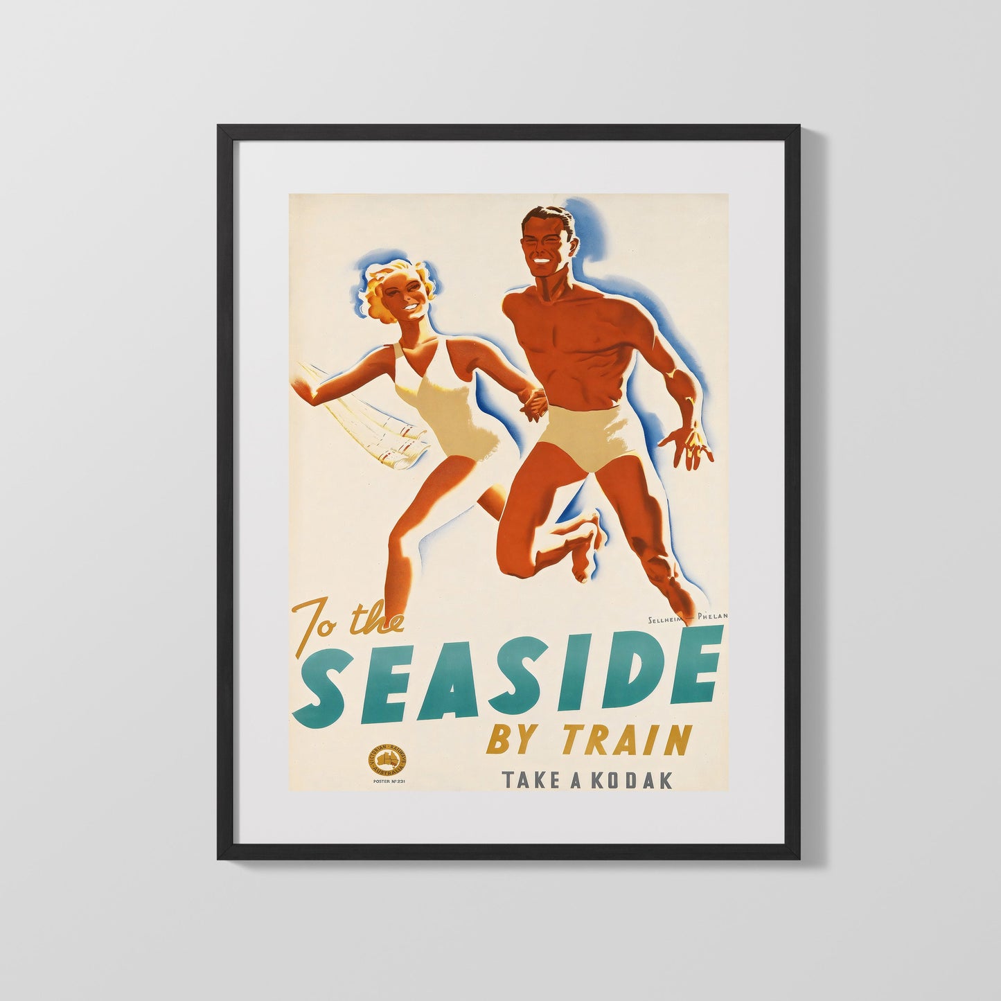 Classic Travel Poster - Seaside - By Train Kodak