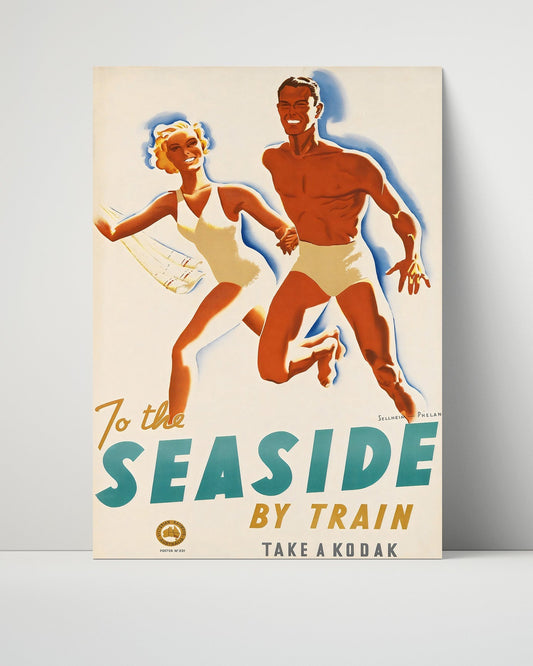 Classic Travel Unframed Poster -  Seaside - By Train Kodak