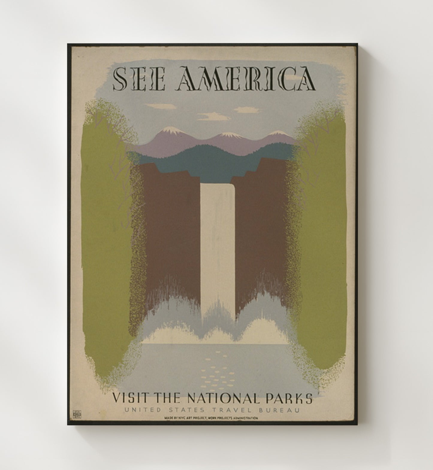 See America Visit the National Parks Vintage Travel Print 20x24 Canvas travel wall art print