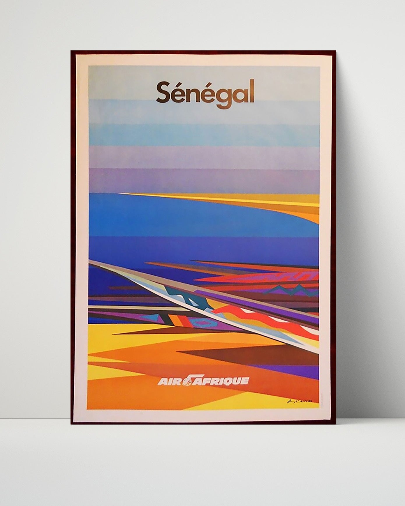 Senegal AirAfrique Vintage Travel Print 16x20 Unframed Print travel wall art print