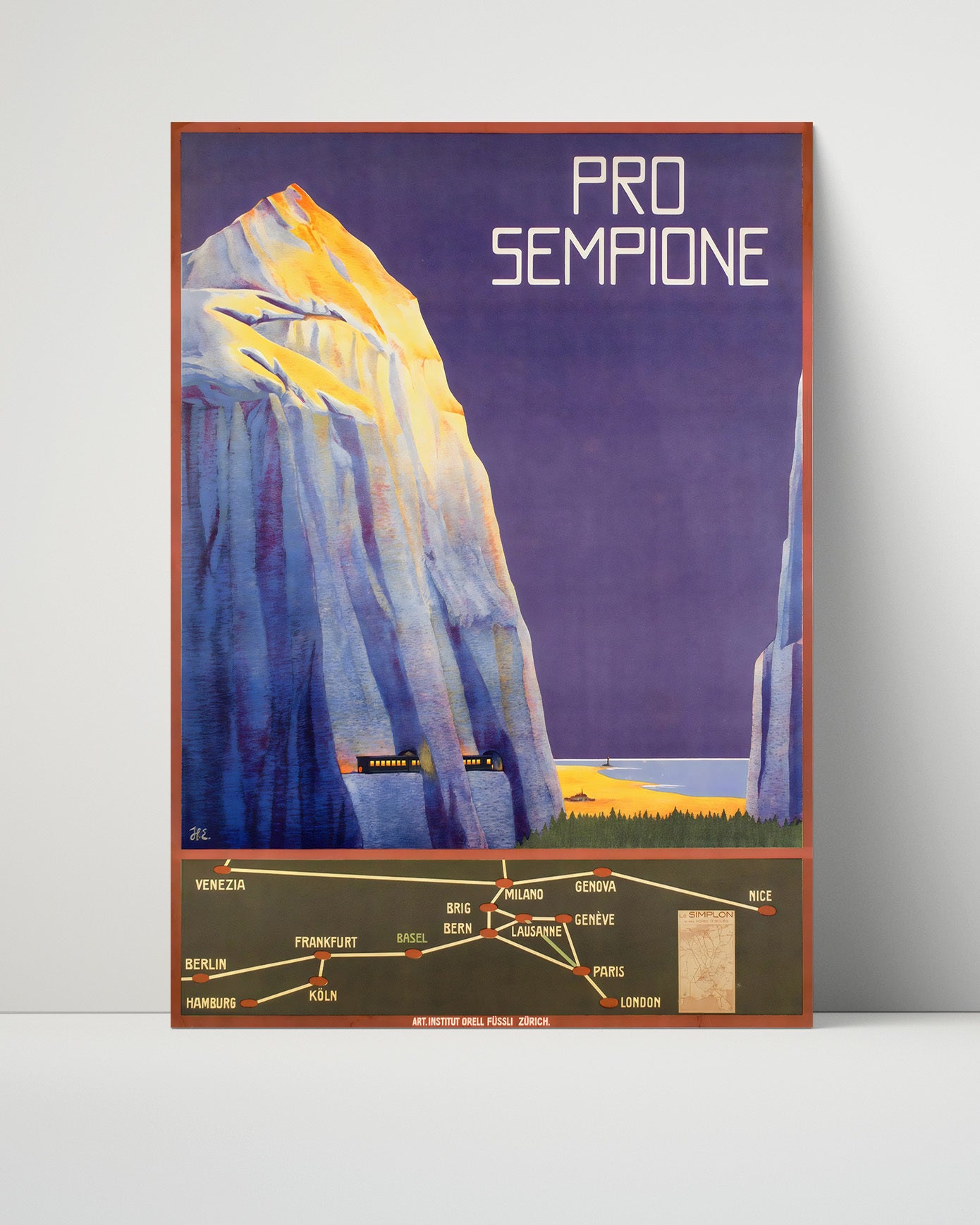 Simplon Pro Sempione Vintage Travel Print 16x20 Unframed Print travel wall art print