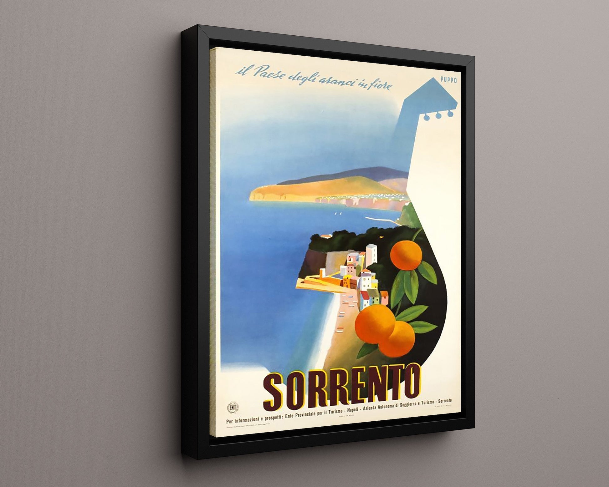 Classic Travel Poster - Sorrento - Italy Travel Vintage Framed Prints Floating Canvas 16x20