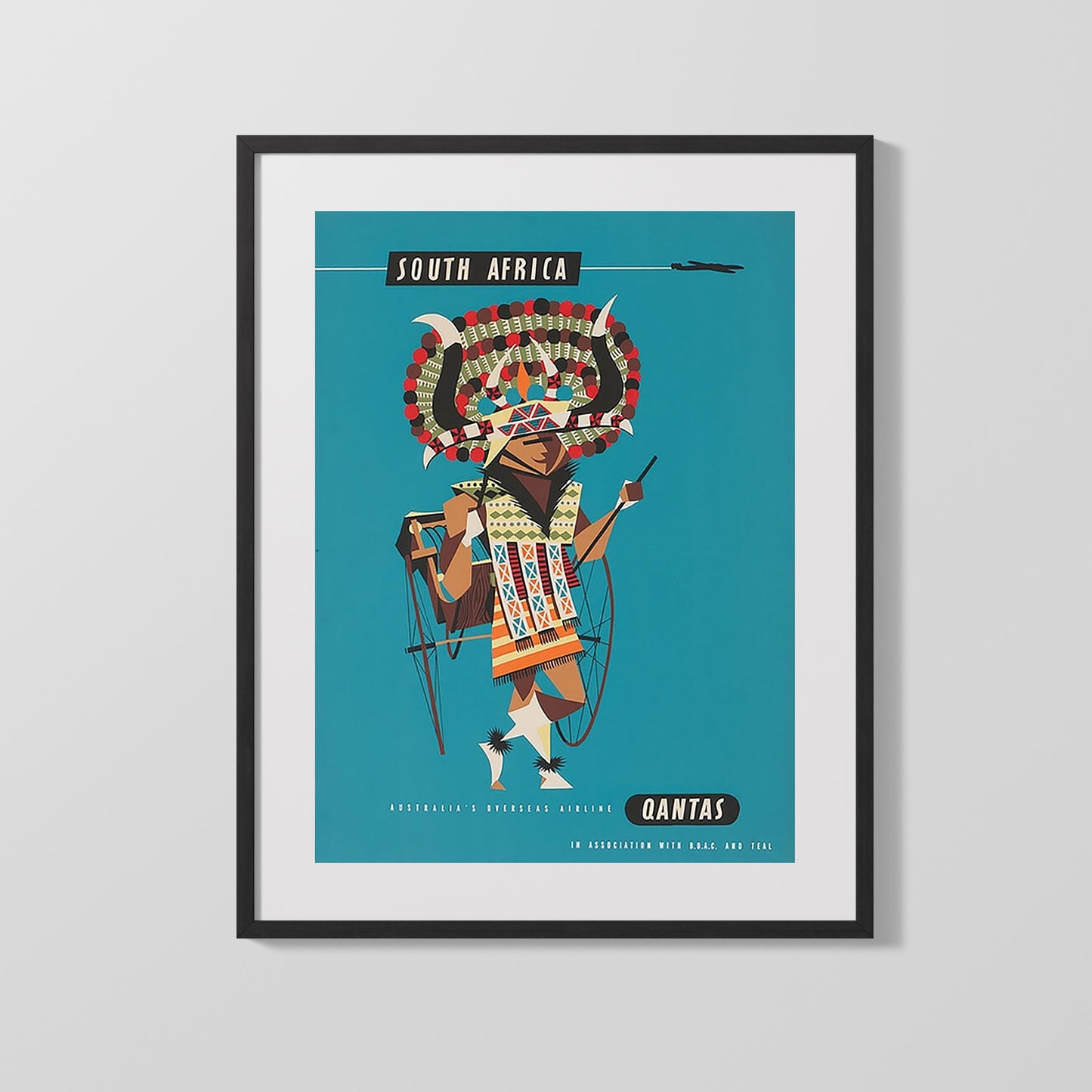 Classic Travel Poster - South Africa - Qantas