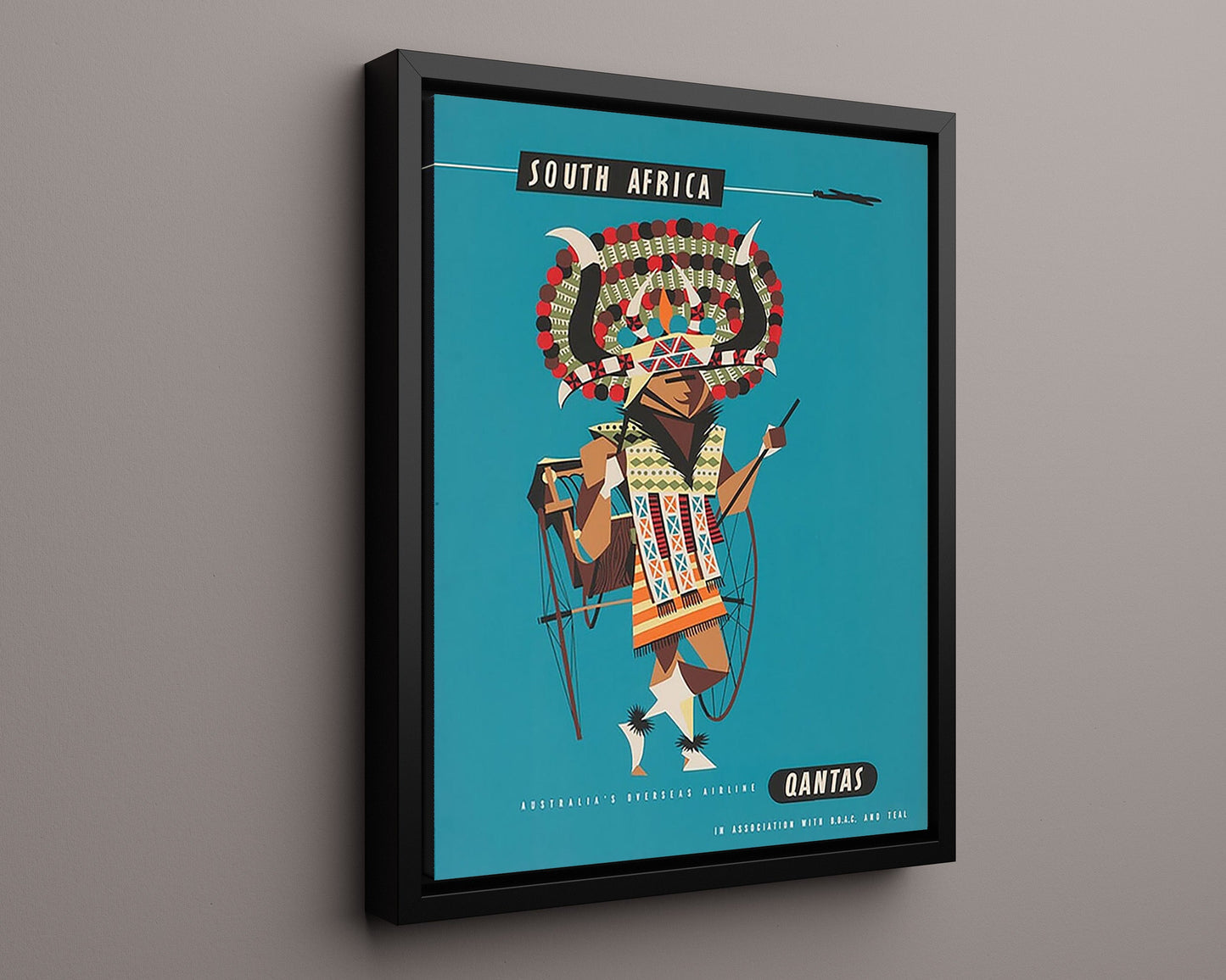 Classic Travel Poster - South Africa - Qantas