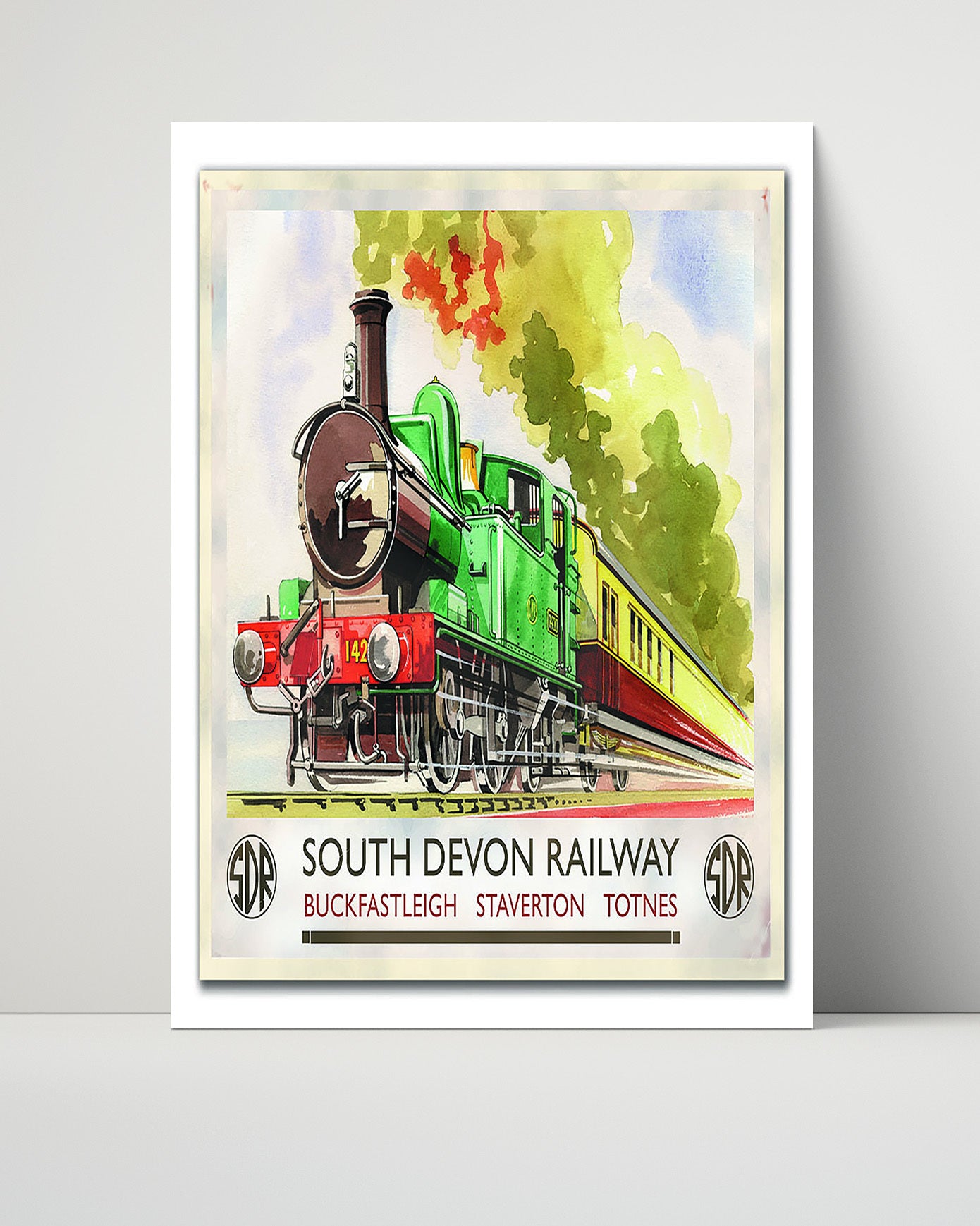 South Devon Railway Vintage Travel Print 16x20 Unframed Print travel wall art print