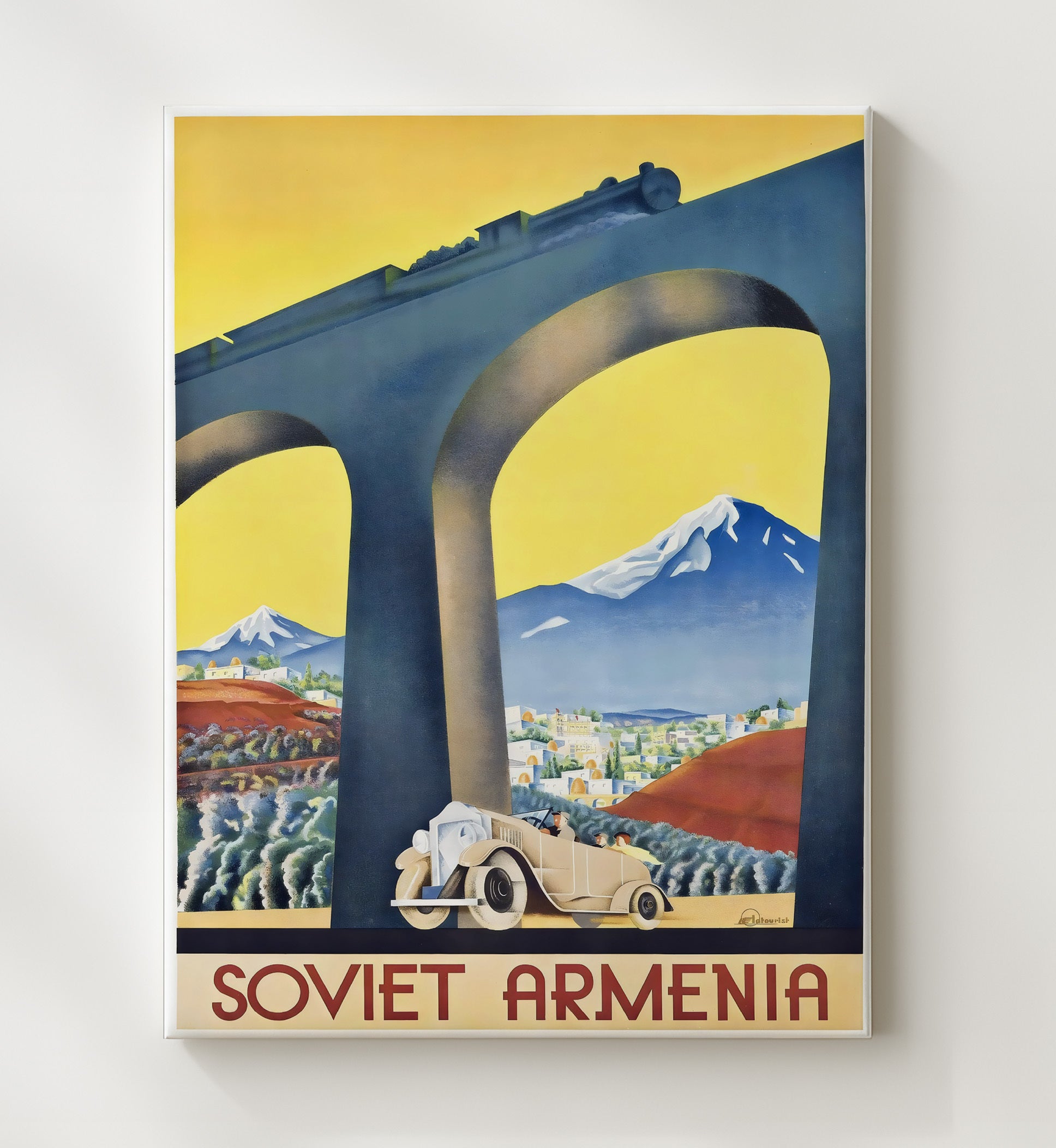 Soviet Armenia Railway Vintage Travel Print 20x24 Canvas travel wall art print