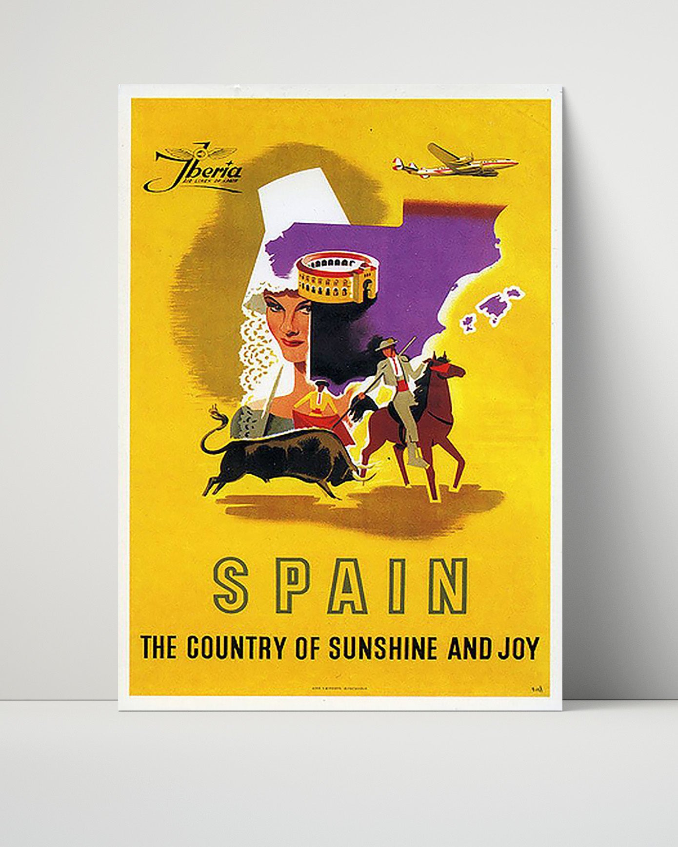 Spain Iberia Bullfighting and Flamenco Vintage Travel Print 16x20 Unframed Print travel wall art print
