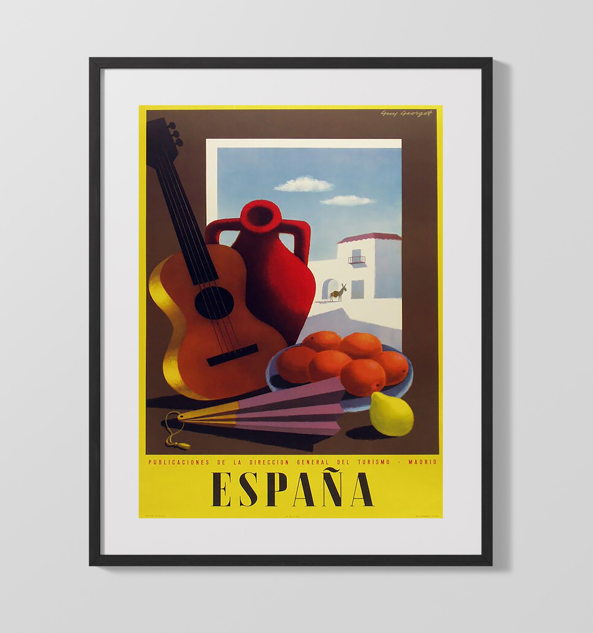 Spain Madrid Tourism Vintage Travel Print 16x20 Gallery Frame travel wall art print