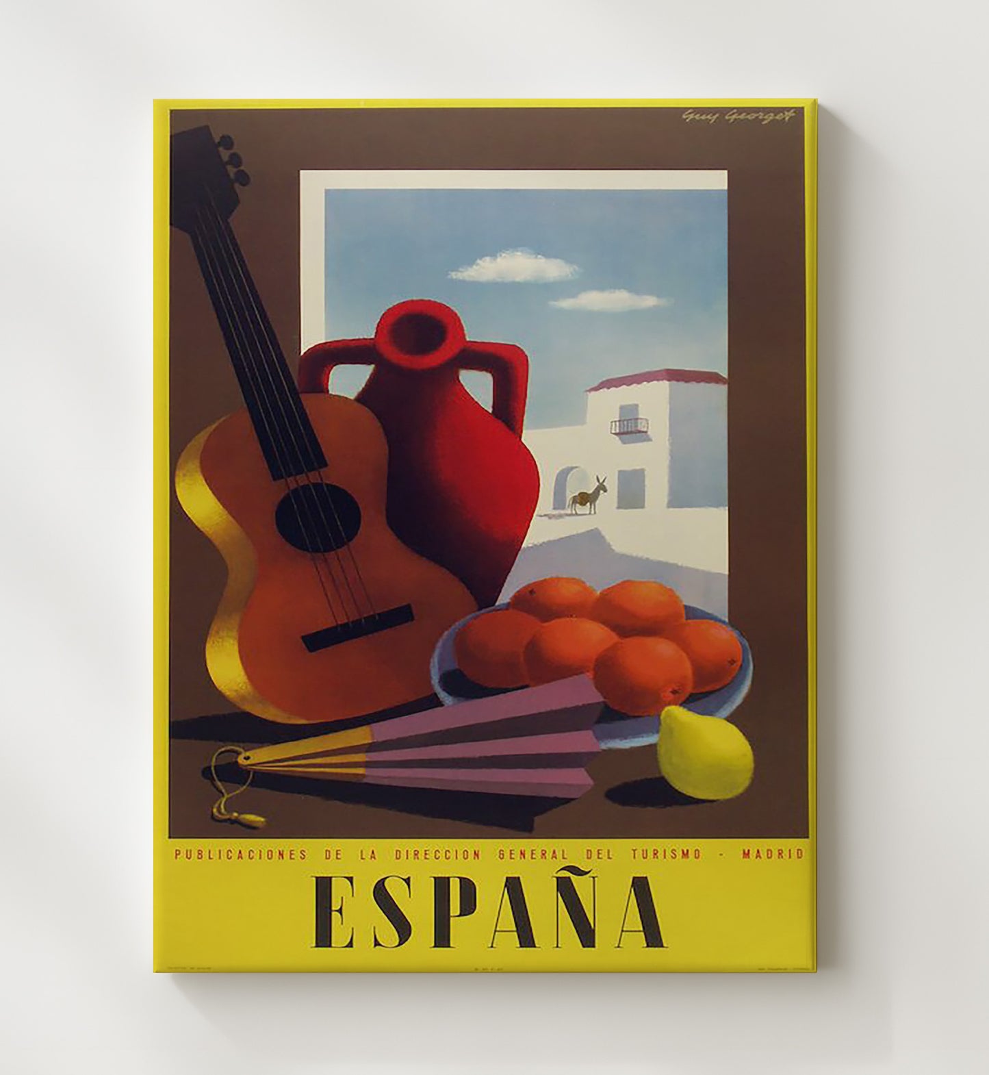 Spain Madrid Tourism Vintage Travel Print 20x24 Canvas travel wall art print
