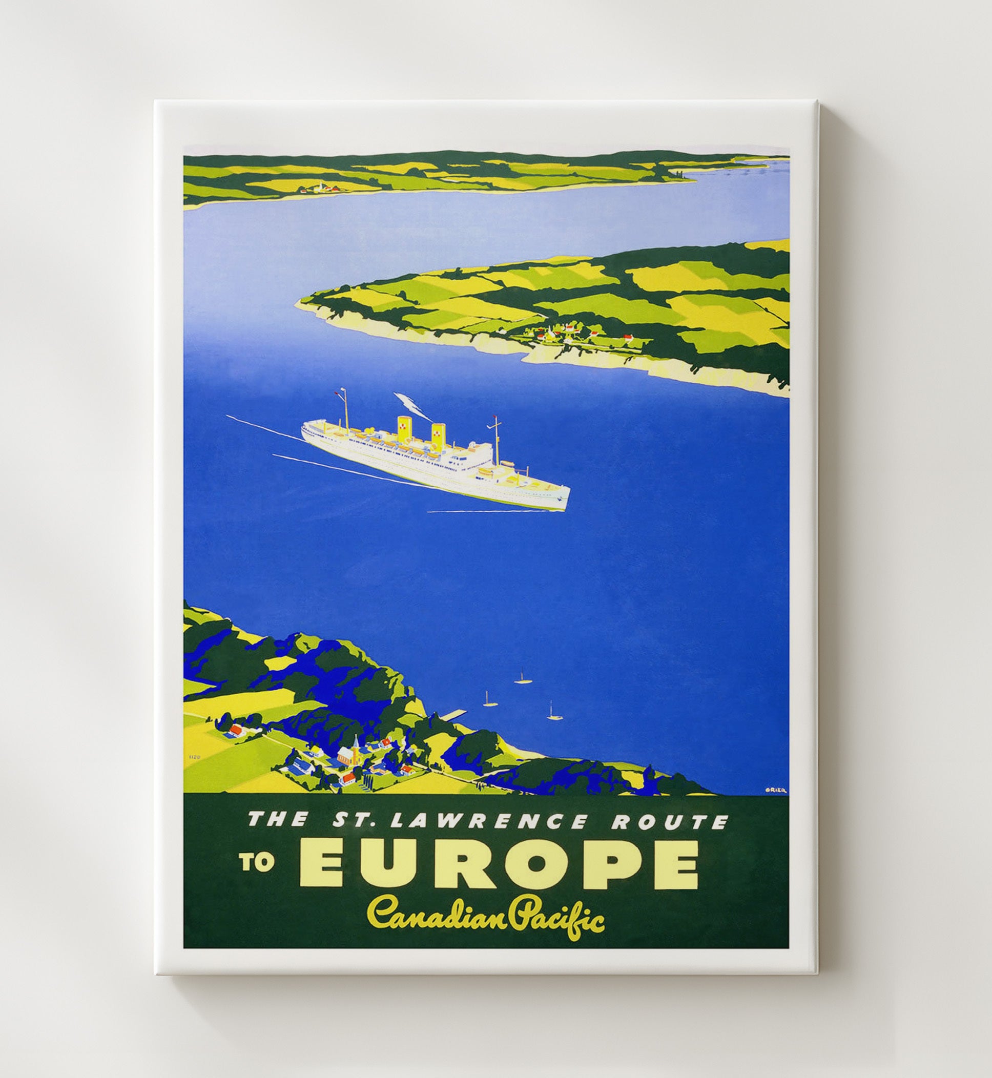 St. Lawrence Canadian Pacific Vintage Travel Print 20x24 Canvas travel wall art print