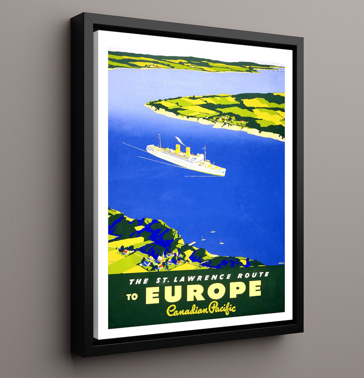 St. Lawrence Canadian Pacific Vintage Travel Print 16x20 Framed Canvas travel wall art print